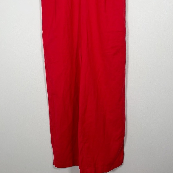 OAK + FORT | LINEN COTTON BLEND WIDE LEG TIE BACK JUMPSUIT - Picture 4 of 10